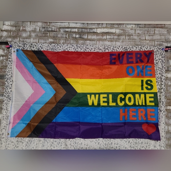 Every One is Welcome Here Progress Pride LGBTQ POC Transgender 3x5 Flag bundle - Picture 2 of 7
